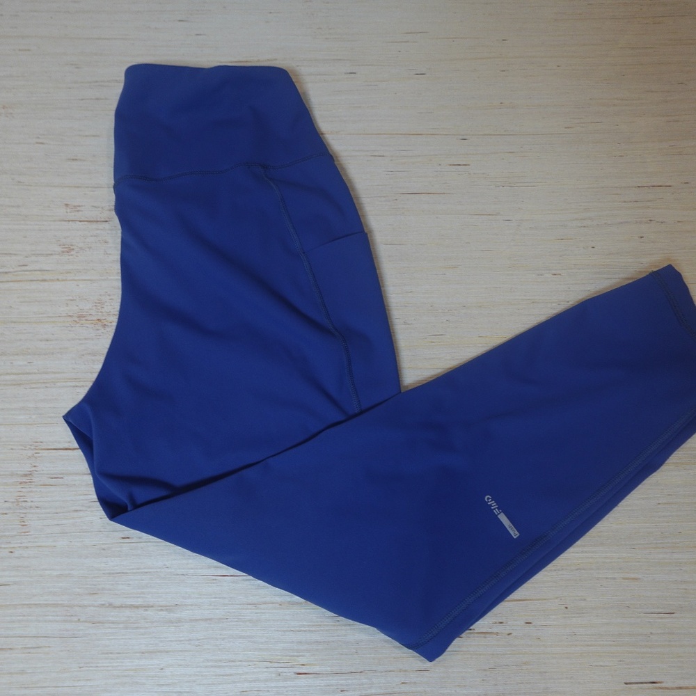 FWD Women’s High Rise Performance Leggings Blue Activewear Size L